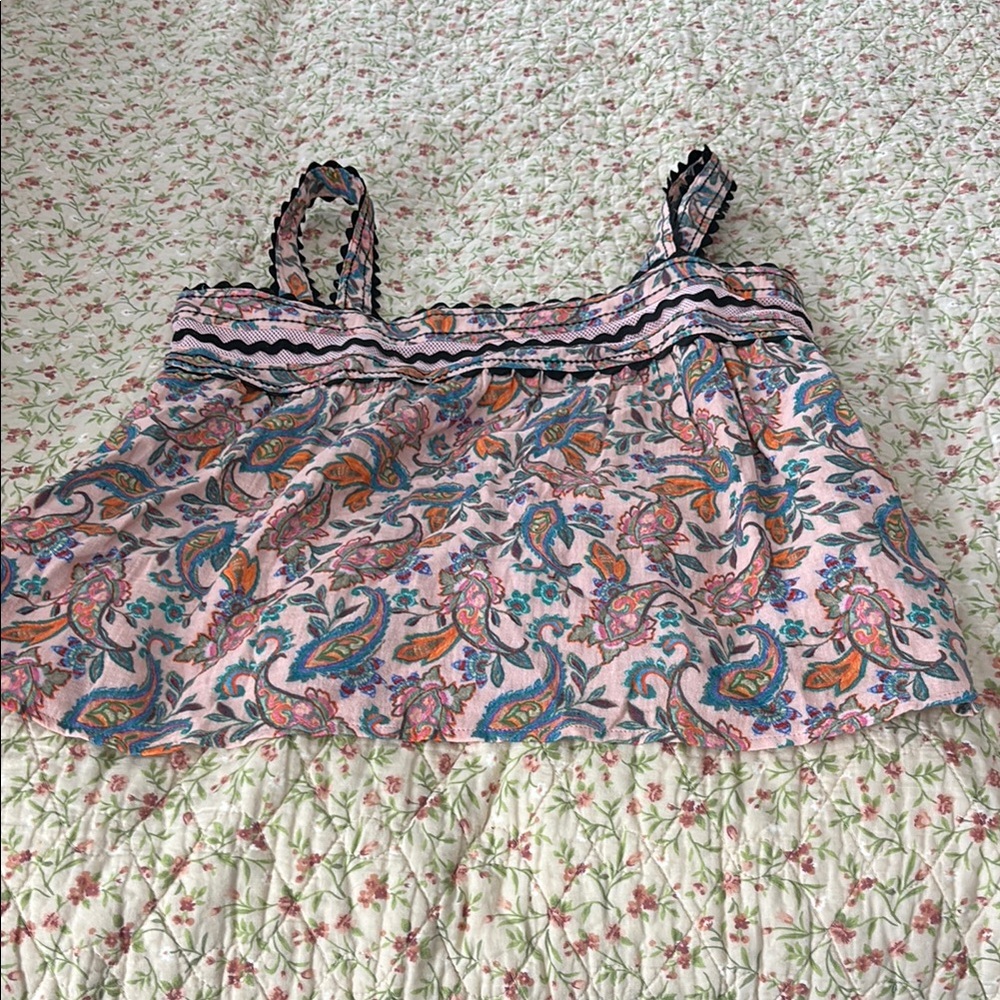 Dear John Size M Colorful Paisley Print Top